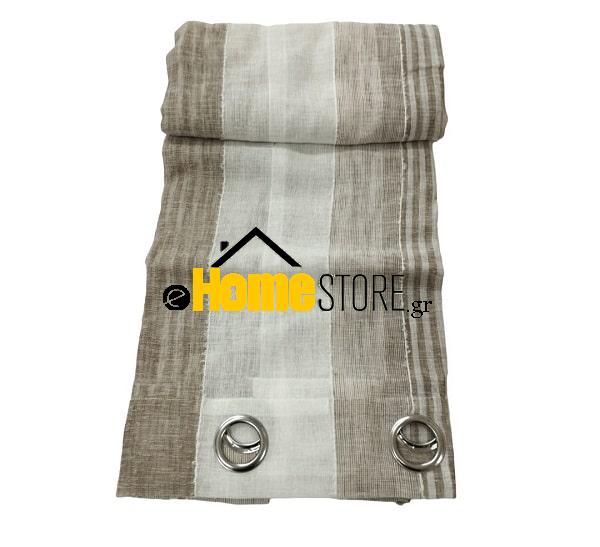 Έτοιμη κουρτίνα με κρίκους μέτριας σκίασης – Λινό 270X280