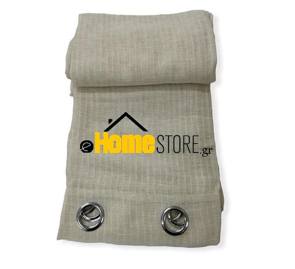 Έτοιμη κουρτίνα με κρίκους μέτριας σκίασης – Λινό 270X280