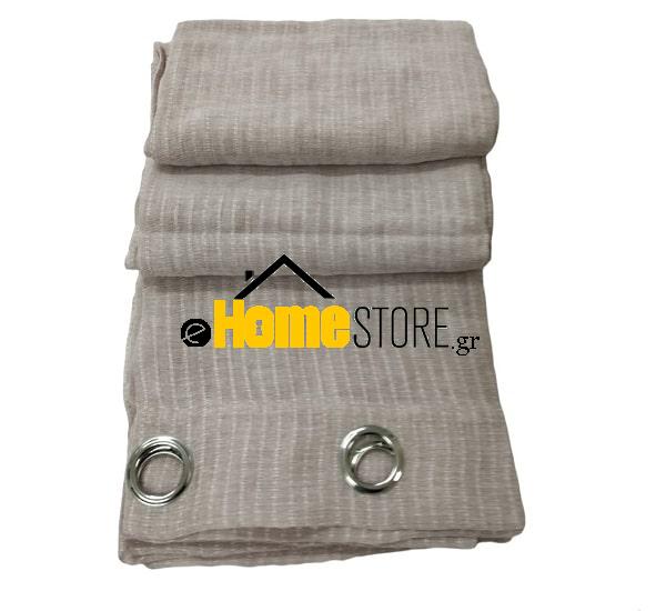 Έτοιμη κουρτίνα με κρίκους μέτριας σκίασης – Λινό 270X280