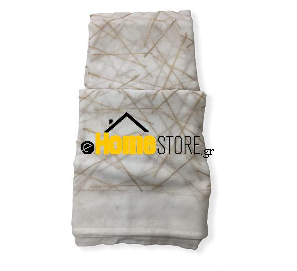 Έτοιμη κουρτίνα με τρέσα μέτριας σκίασης - Γάζα 270X280