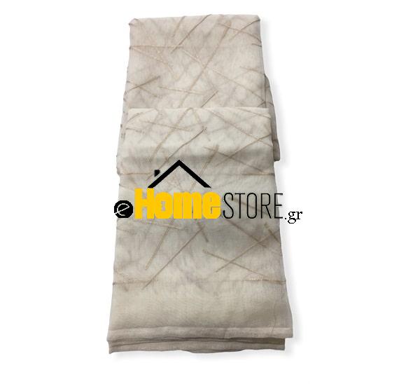 Έτοιμη κουρτίνα με τρέσα μέτριας σκίασης – Γάζα 270X280