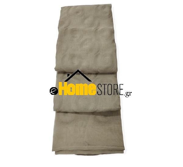 Έτοιμη κουρτίνα με τρέσα μέτριας σκίασης – Γάζα 270X280