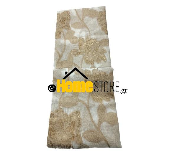 Έτοιμη κουρτίνα με τρέσα μέτριας σκίασης – Γάζα 270X280