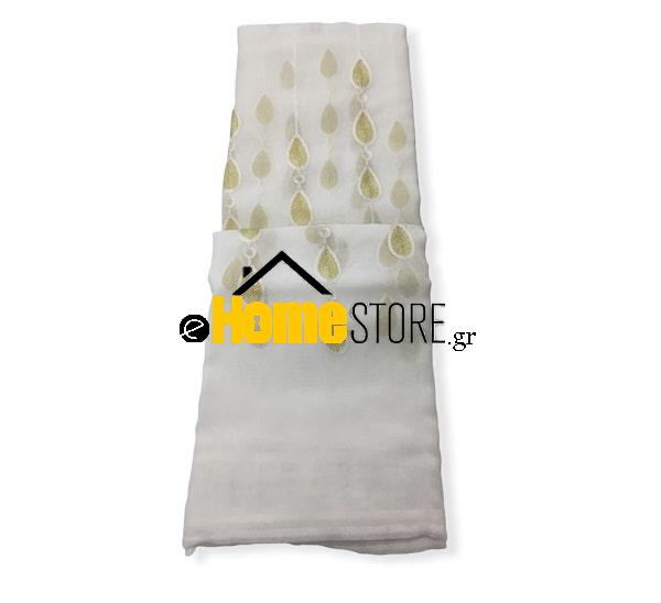 Έτοιμη κουρτίνα με τρέσα μέτριας σκίασης – Γάζα 270X280