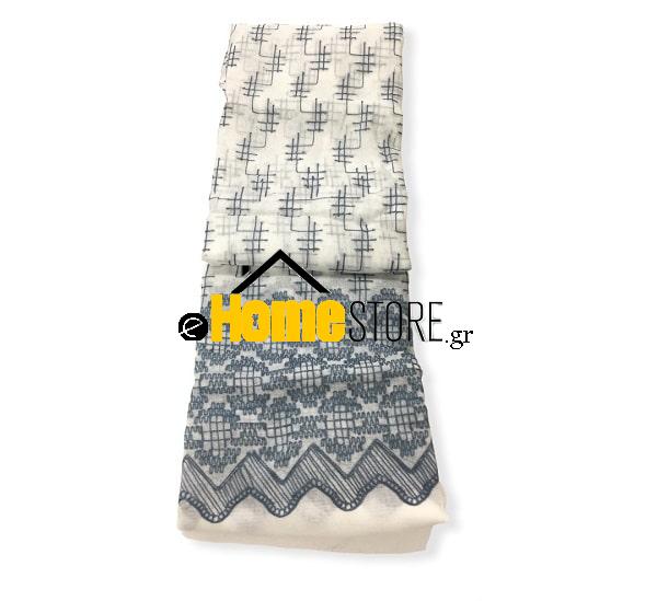 Έτοιμη κουρτίνα με τρέσα μέτριας σκίασης – Γάζα 270X280