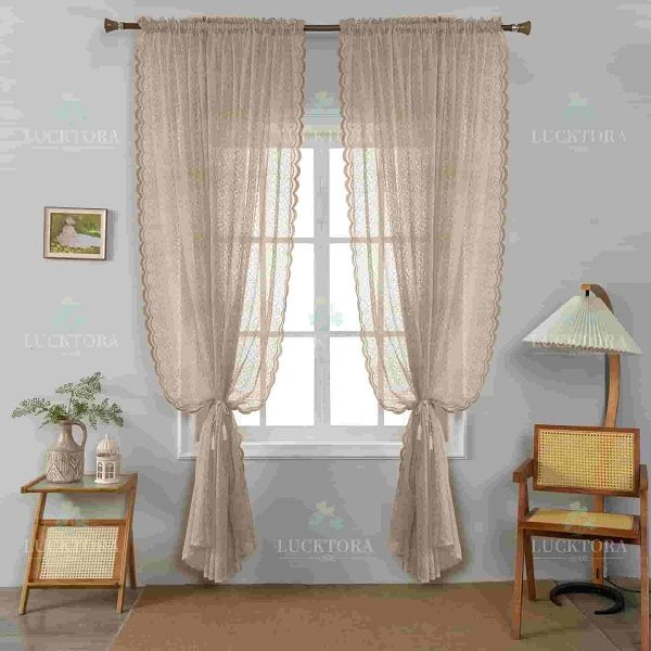 Έτοιμη κουρτίνα με κρίκο δαντέλα 295x260