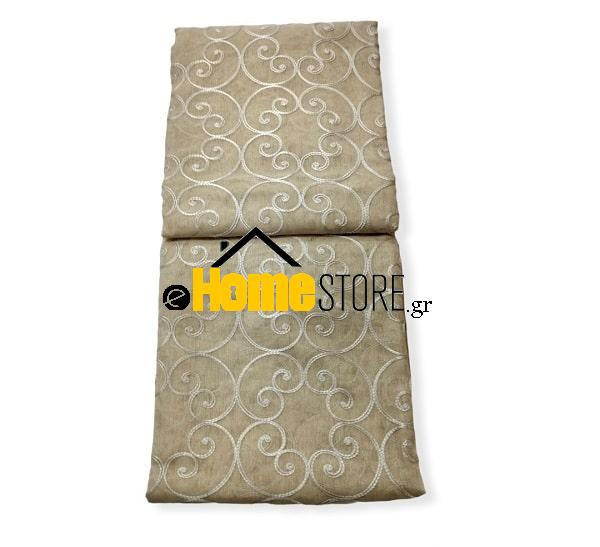 Έτοιμη κουρτίνα με τρέσα μέτριας σκίασης – Γάζα 270X280