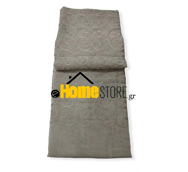 Έτοιμη κουρτίνα με τρέσα μέτριας σκίασης – Γάζα 270X280