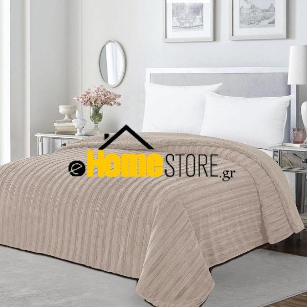 Υπέρδιπλη Κουβέρτα Προβατάκι 220Χ240 ( Luxury Rabbit Fur3 - Beige)