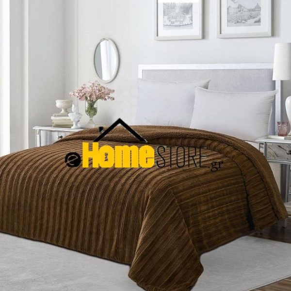 Υπέρδιπλη Κουβέρτα Προβατάκι 220Χ240 ( Luxury Rabbit Fur3 - Brown)