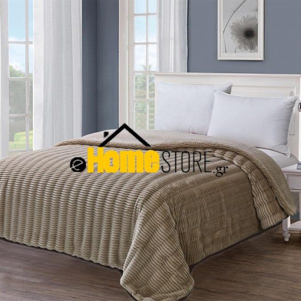 Υπέρδιπλη Κουβέρτα Προβατάκι 220Χ240 ( Luxury Rabbit Fur2 - Beige)