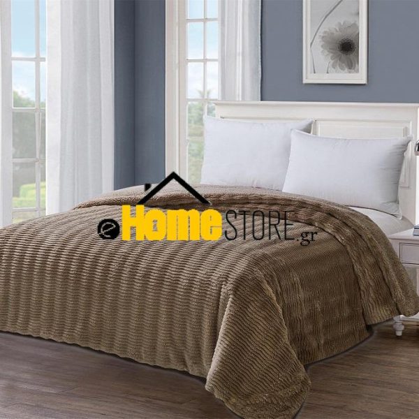 Υπέρδιπλη Κουβέρτα Προβατάκι 220Χ240  (luxury Rabbit Fur2 - Cappuchino)