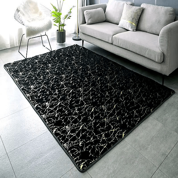 Γούνινο Χαλί Soft Faux Rabbit Black (2)-min