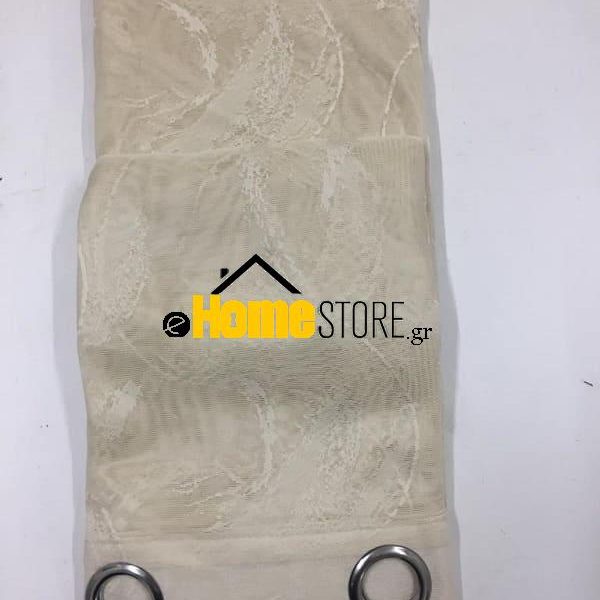 Έτοιμη κουρτίνα με κρίκους μέτριας σκίασης – Τούλι 270X280