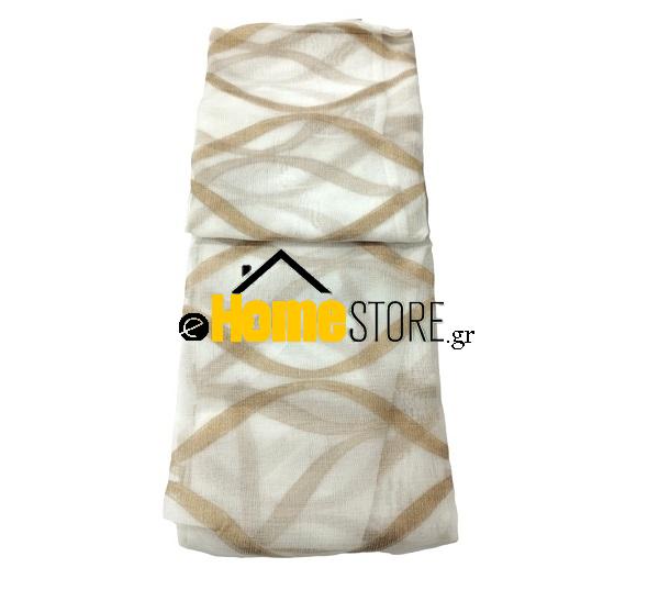 Έτοιμη κουρτίνα με τρέσα μέτριας σκίασης – Γάζα 270X280