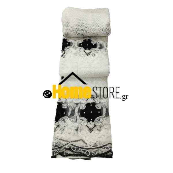 Έτοιμη κουρτίνα με κρίκους μέτριας σκίασης – Δαντέλα 270X280