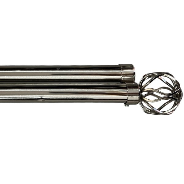 Διπλό Κουρτινόξυλο Inox 120 Εώς 210cm 28mm JHDBX-XONTRODIPLO120-Ασημί