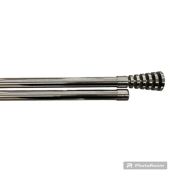 Διπλό Κουρτινόξυλο Inox 120 Εώς 210cm 19mm HJDCT-LEPTODIPLO120-Ασημί