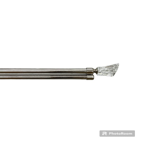 Διπλό Κουρτινόξυλο Inox 120 Εώς 210cm 19mm SJSB-LEPTODIPLO120-Ασημί