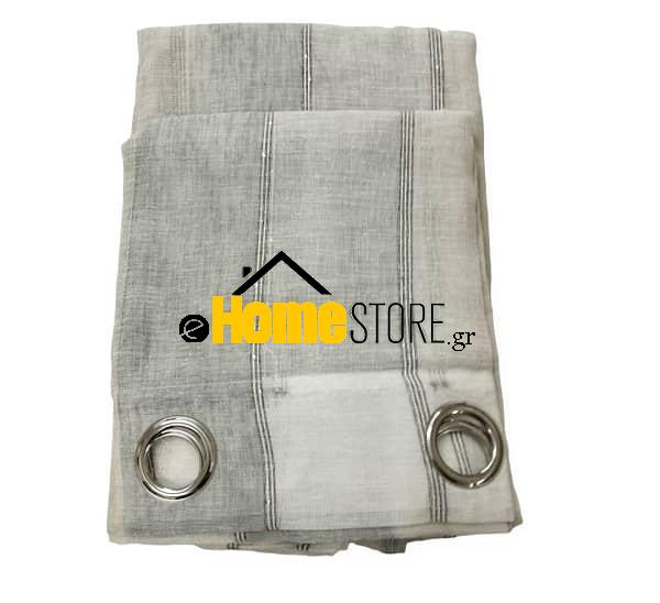 Έτοιμη κουρτίνα με κρίκους μέτριας σκίασης – Λινό 270X280