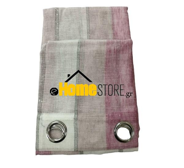 Έτοιμη κουρτίνα με κρίκους μέτριας σκίασης – Λινό 270X280