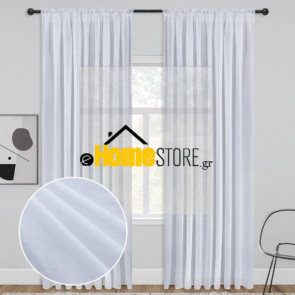 Light Grey-Κουρτίνα ημιδιαφανές με τρέσα 270 – 280