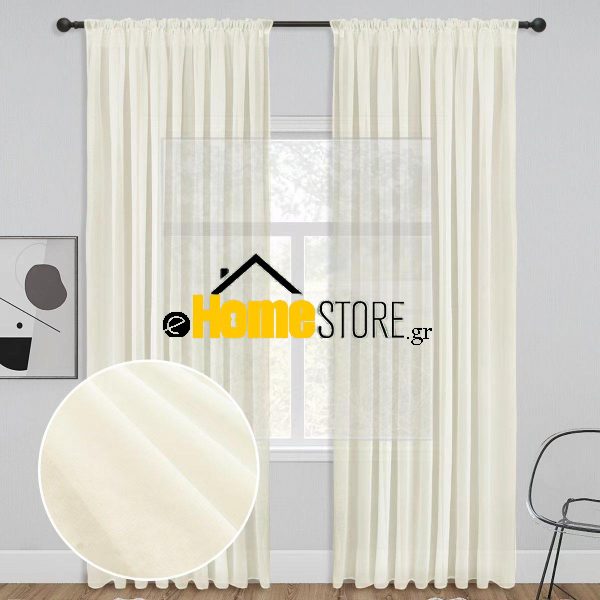 White-Κουρτίνα ημιδιαφανές με τρέσα 270 – 280