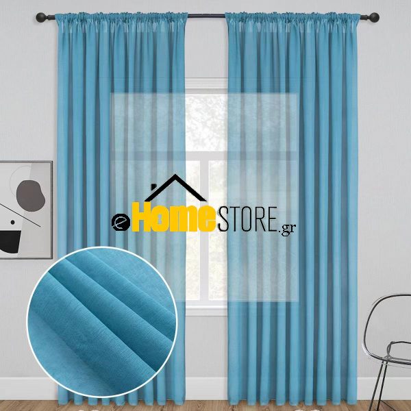 Light Blue-Κουρτίνα ημιδιαφανές με τρέσα 270 – 280