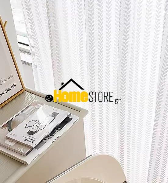 White– Κουρτίνα Οργάντζα  Ημιδιάφανη Με Τρέσα 270Χ280cm