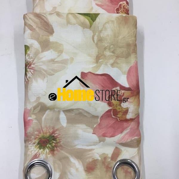 Έτοιμη κουρτίνα με κρίκους μέτριας σκίασης – Λινό 270X280