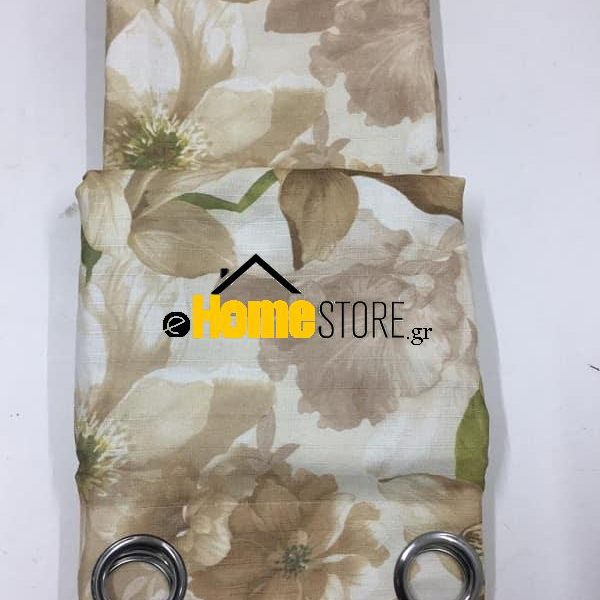 Έτοιμη κουρτίνα με κρίκους μέτριας σκίασης – Λινό 270X280