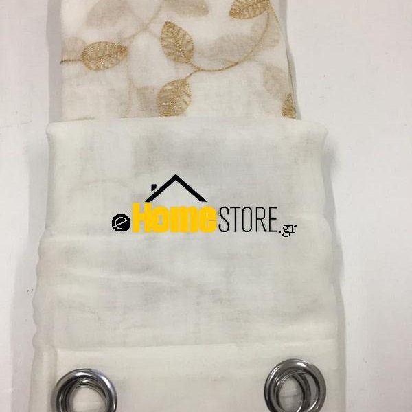 Έτοιμη κουρτίνα με κρίκους μέτριας σκίασης – Γάζα 270X280