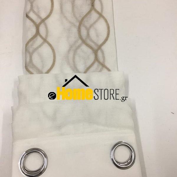 Έτοιμη κουρτίνα με κρίκους μέτριας σκίασης – Γάζα 270X280