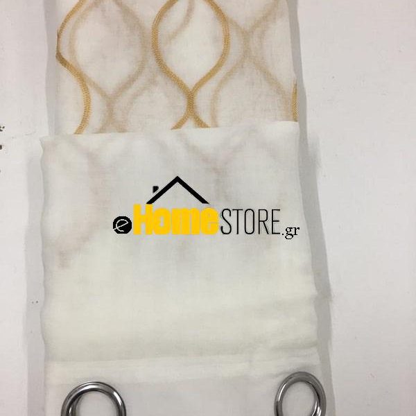 Έτοιμη κουρτίνα με κρίκους μέτριας σκίασης – Γάζα 270X280