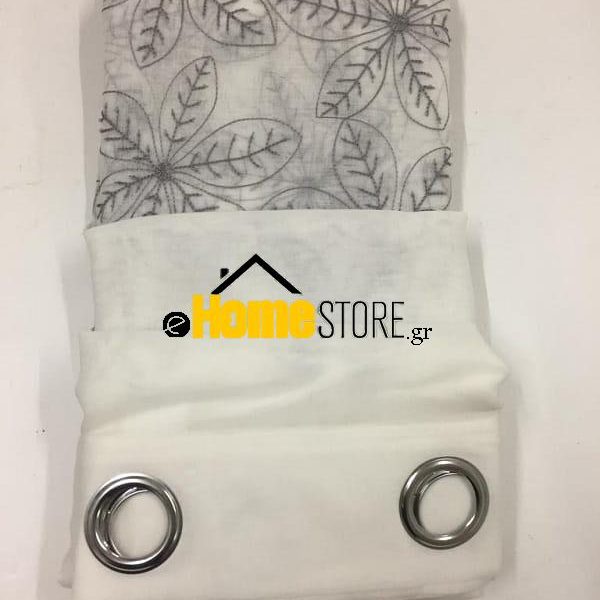 Έτοιμη κουρτίνα με κρίκους μέτριας σκίασης – Γάζα 270X280