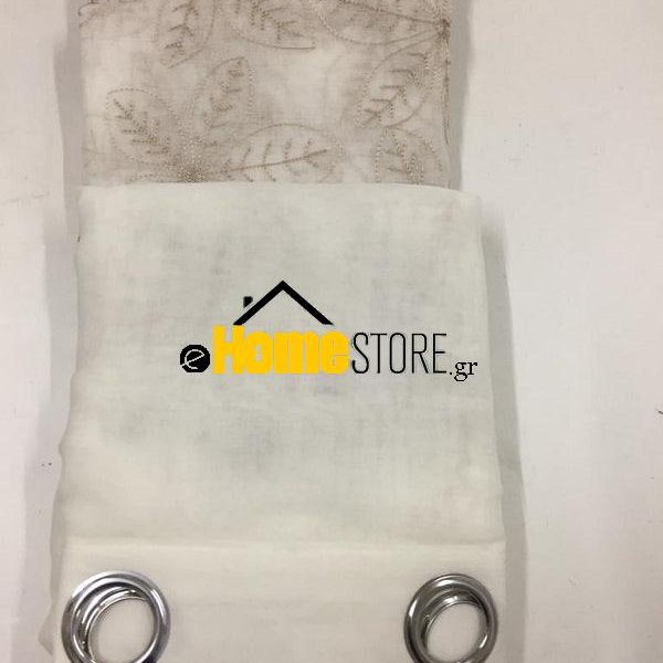 Έτοιμη κουρτίνα με κρίκους μέτριας σκίασης – Γάζα 270X280