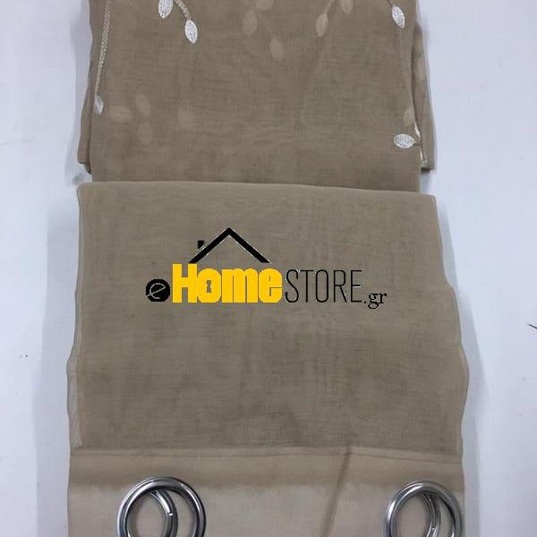 Έτοιμη κουρτίνα με κρίκους μέτριας σκίασης – Γάζα 270X280