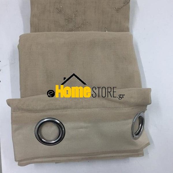 Έτοιμη κουρτίνα με κρίκους μέτριας σκίασης – Γάζα 270X280