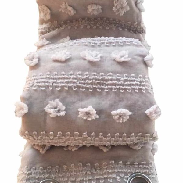 Έτοιμη κουρτίνα με κρίκους πον-πον ημιδιαφανή 270×280 cm