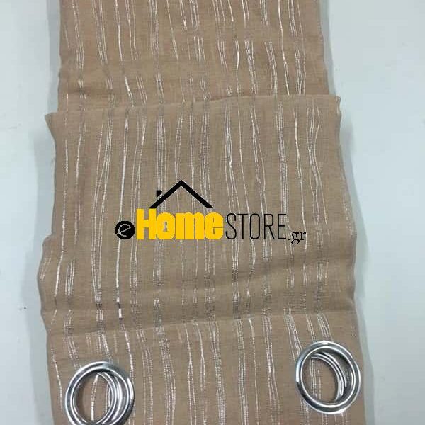 Έτοιμη κουρτίνα με κρίκους μέτριας σκίασης – Λινό 270X280