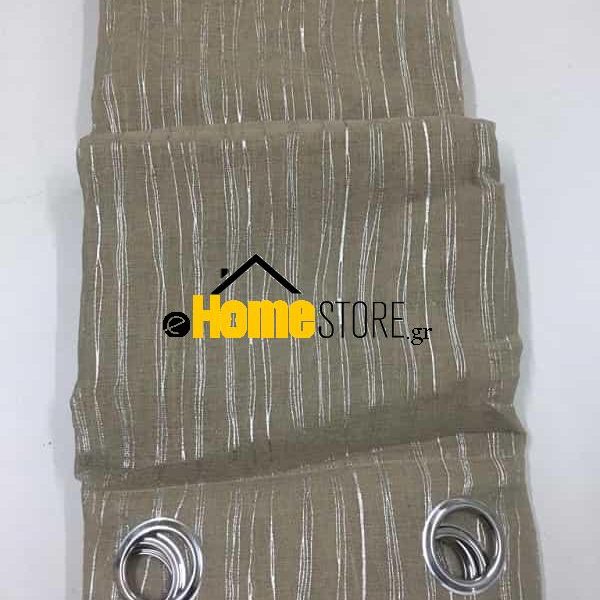 Έτοιμη κουρτίνα με κρίκους μέτριας σκίασης – Λινό 270X280