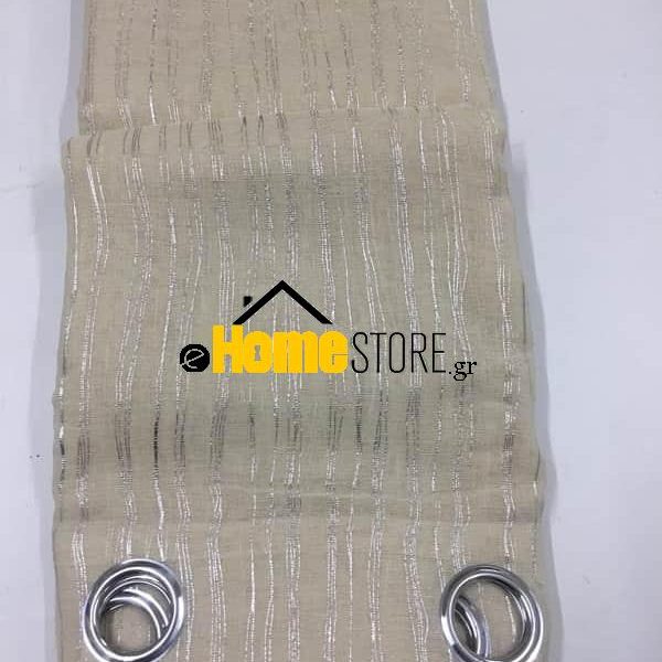 Έτοιμη κουρτίνα με κρίκους μέτριας σκίασης – Λινό 270X280