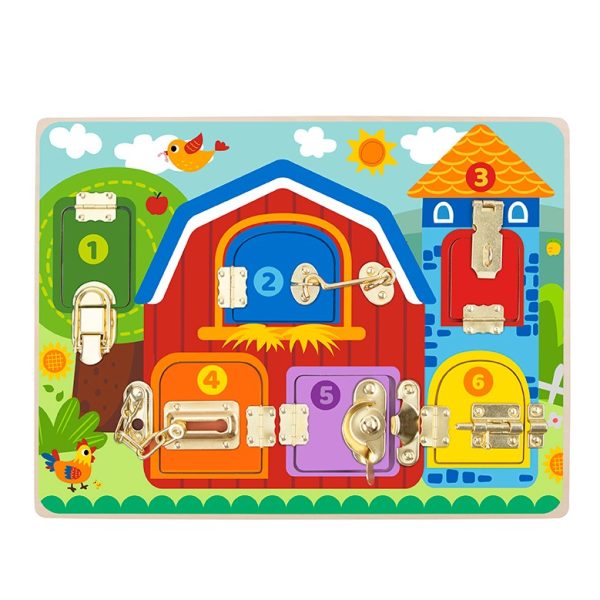 Tooky Toy Latches Montessori wooden board TK044