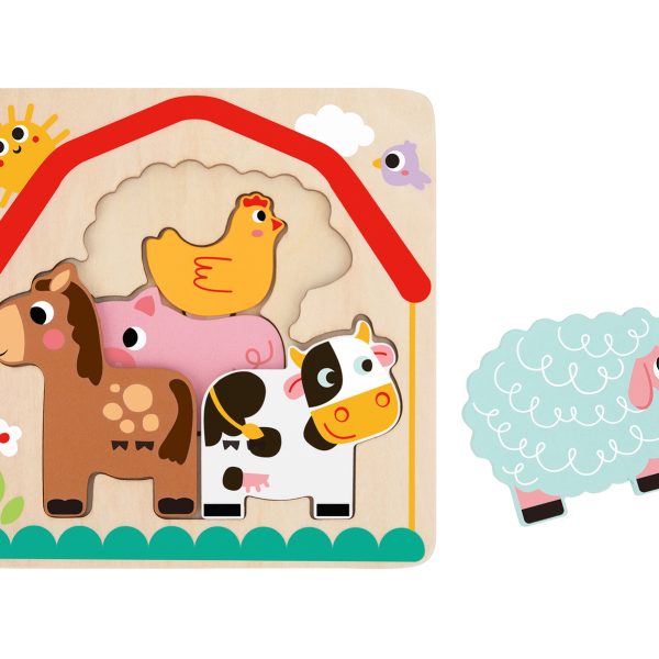 Tooky Toy TH623 Multi - layered farm puzzle - 7 pcs TH623